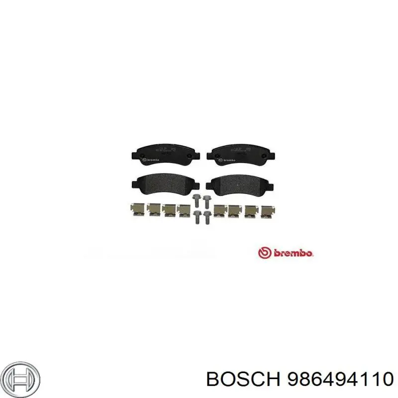 986494110 Bosch Колодки тормозные дисковые комплект