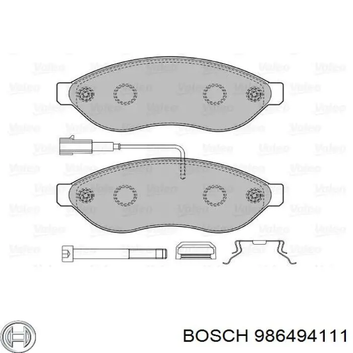 986494111 Bosch Колодки передние