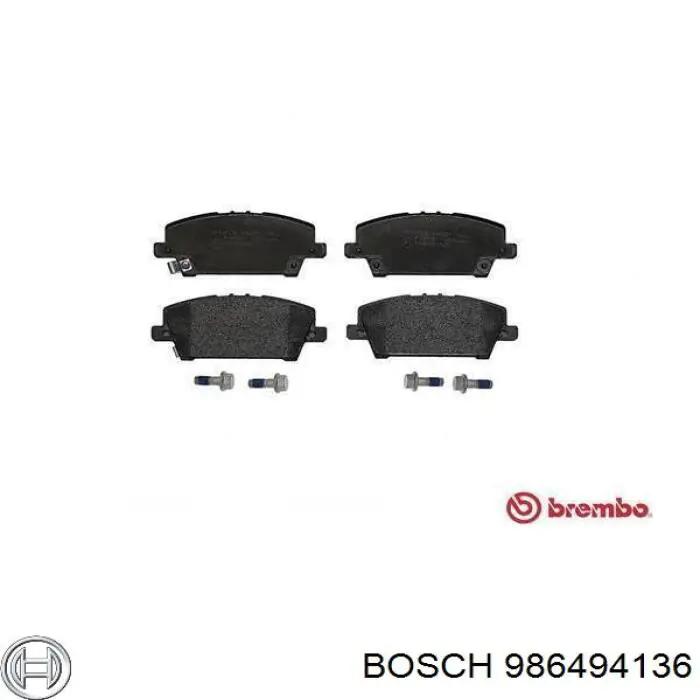986494136 Bosch колодки тормозные передние дисковые