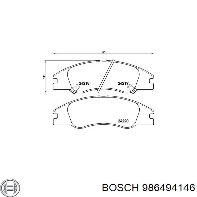 Передние тормозные колодки 986494146 Bosch