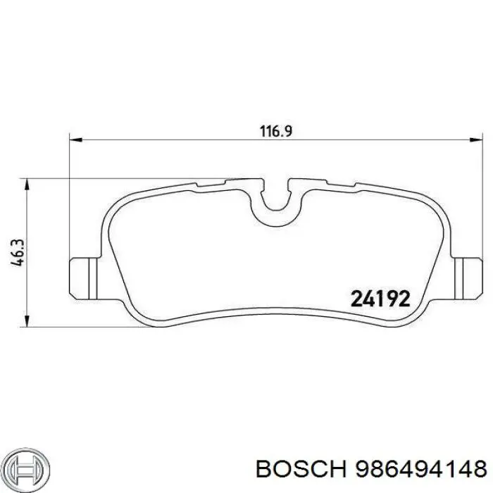 986494148 Bosch задние тормозные колодки