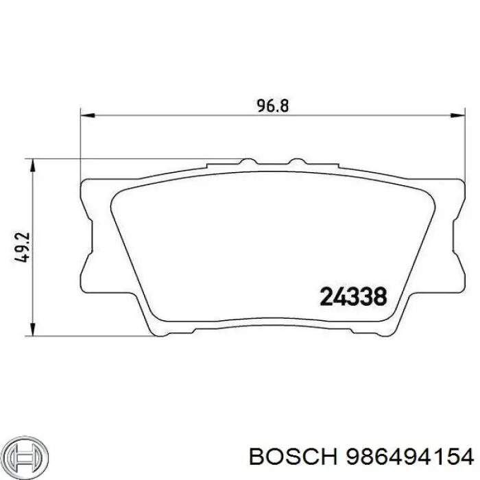 986494154 Bosch Колодки тормозные дисковые комплект