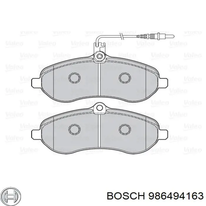 986494163 Bosch sapatas do freio dianteiras de disco