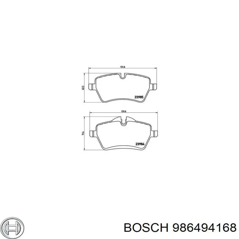 986494168 Bosch колодки тормозные передние дисковые