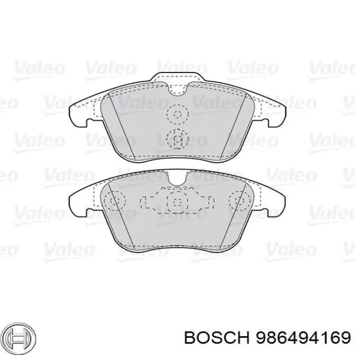 986494169 Bosch Колодки передние