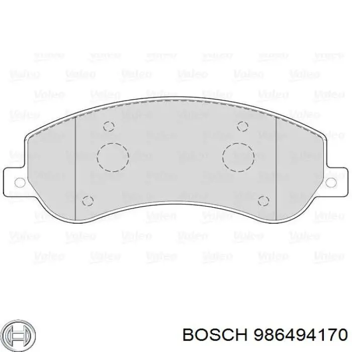 Купить 986494170 Bosch Колодки тормозные