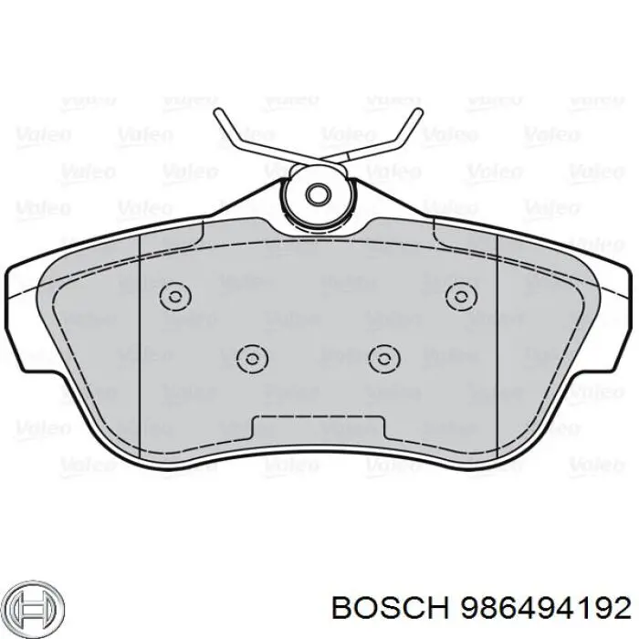 986494192 Bosch Колодки тормозные дисковые комплект