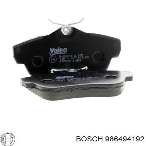 Задние тормозные колодки 986494192 Bosch