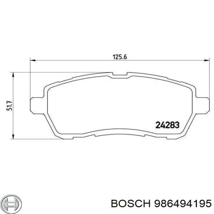 986494195 Bosch Колодки передние