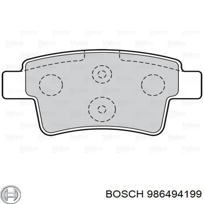 986494199 Bosch Колодки тормозные дисковые комплект