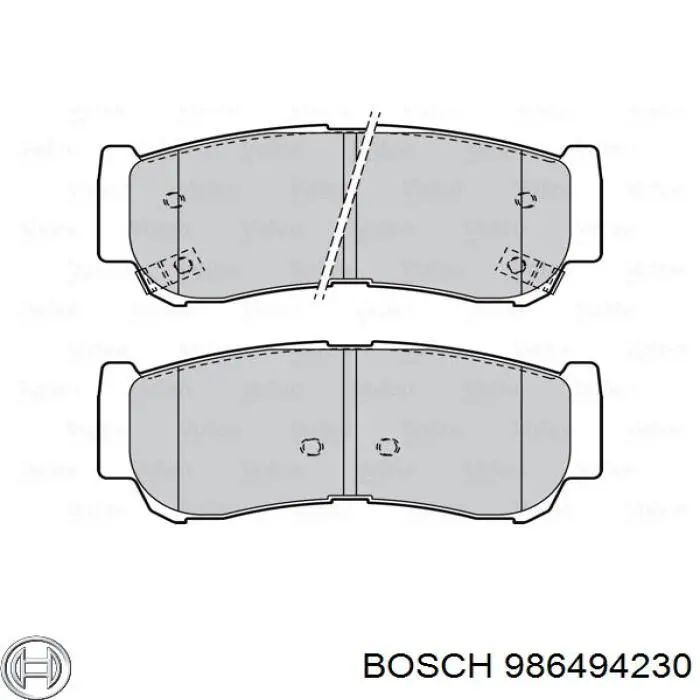 986494230 Bosch задние тормозные колодки