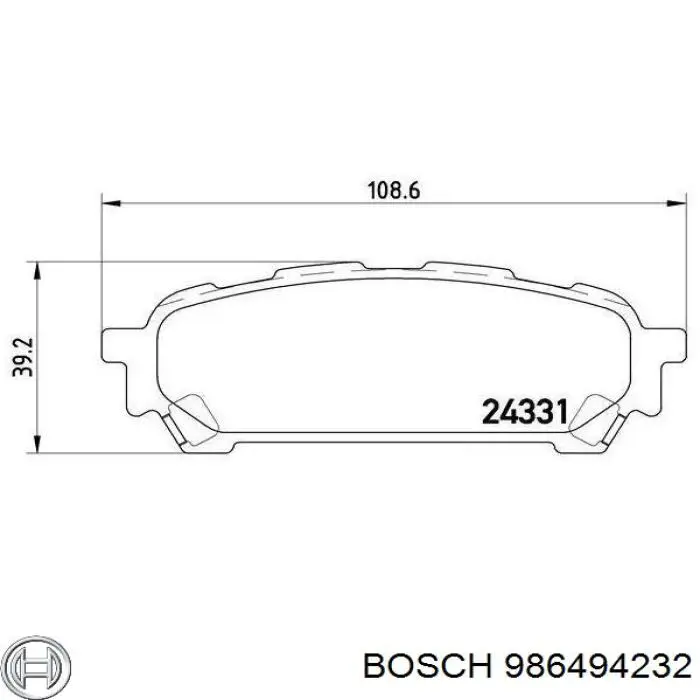 986494232 Bosch Колодки тормозные дисковые комплект