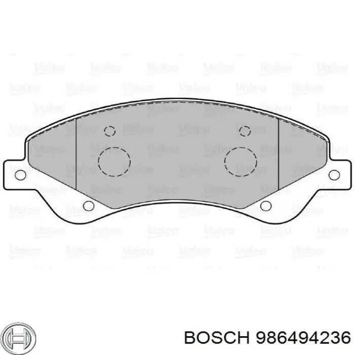 986494236 Bosch колодки тормозные передние дисковые