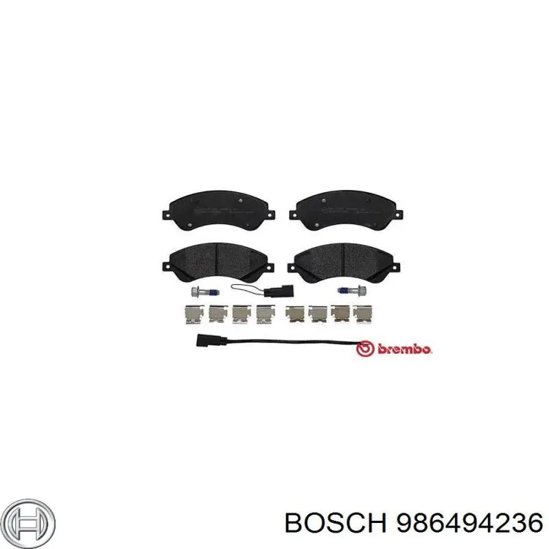 Передние тормозные колодки 986494236 Bosch