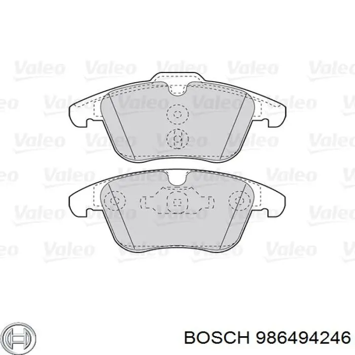 Передние тормозные колодки 986494246 Bosch