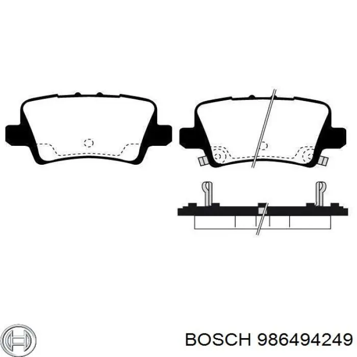 Задние тормозные колодки 986494249 Bosch
