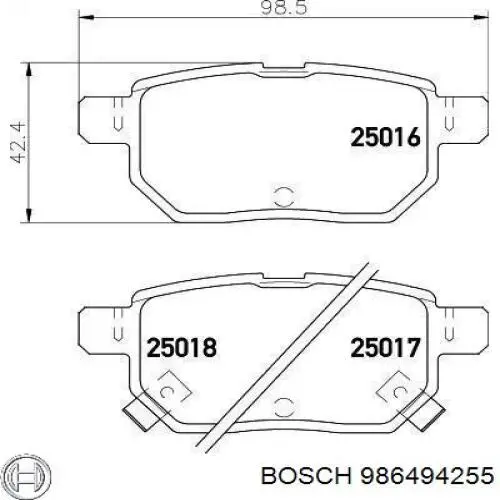 Колодки дисковые  Bosch 986494255 цена, от 18.69 USD