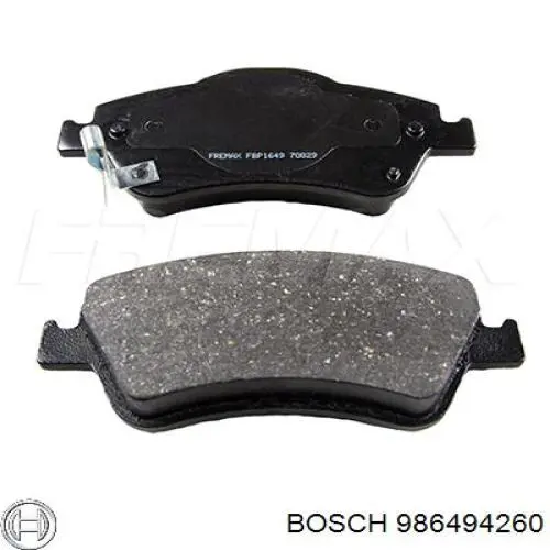 986494260 Bosch колодки тормозные передние дисковые