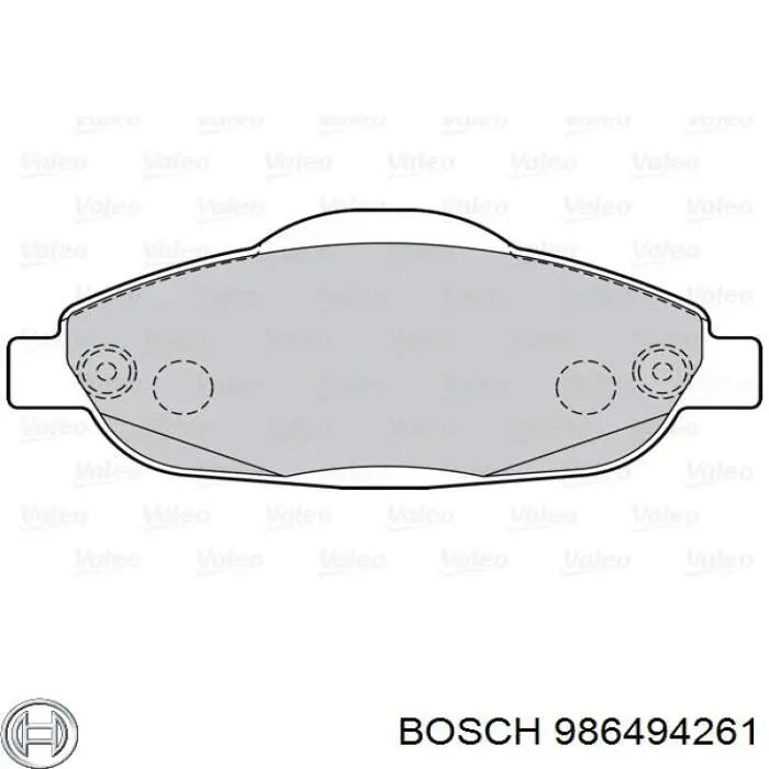 986494261 Bosch Колодки передние