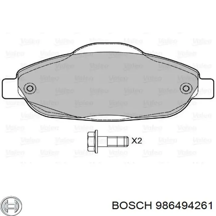 Передние тормозные колодки 986494261 Bosch