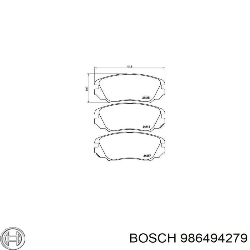 Купить 986494279 Bosch Колодки тормозные