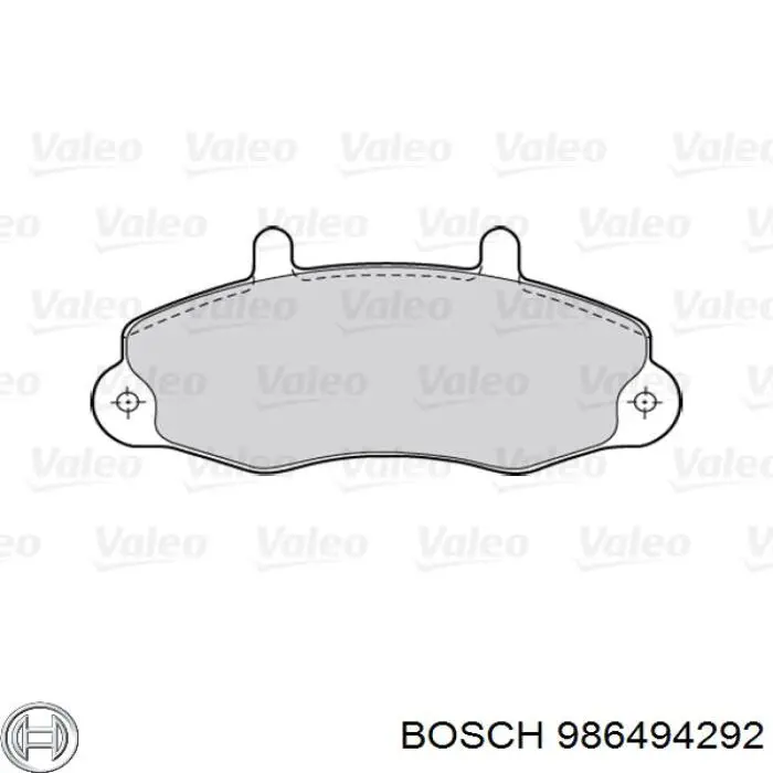 Передние тормозные колодки 986494292 Bosch