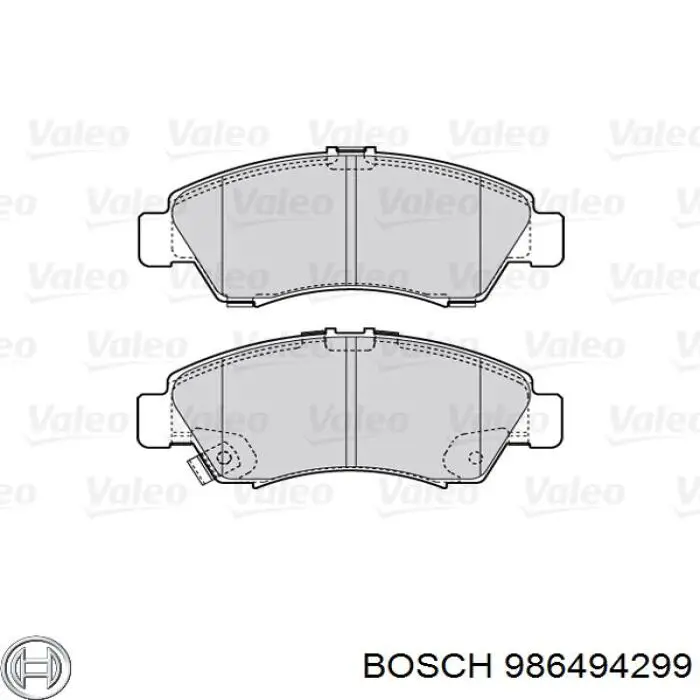 986494299 Bosch Колодки передние
