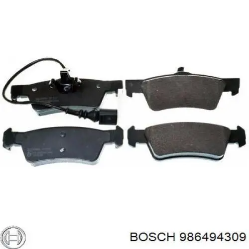 Купить 986494309 Bosch Колодки тормозные задние, дисковые