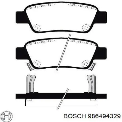 986494329 Bosch Колодки тормозные дисковые комплект