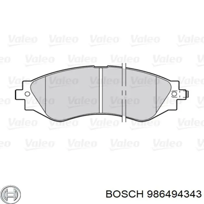 986494343 Bosch Колодки передние