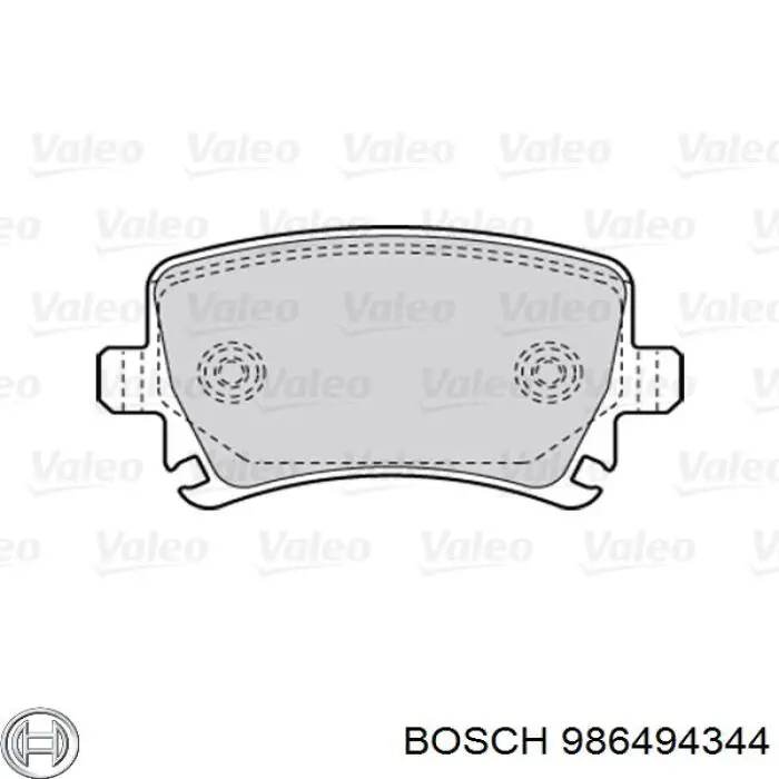 Задние тормозные колодки 986494344 Bosch