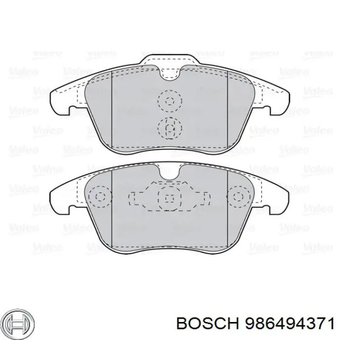 Передние тормозные колодки 986494371 Bosch