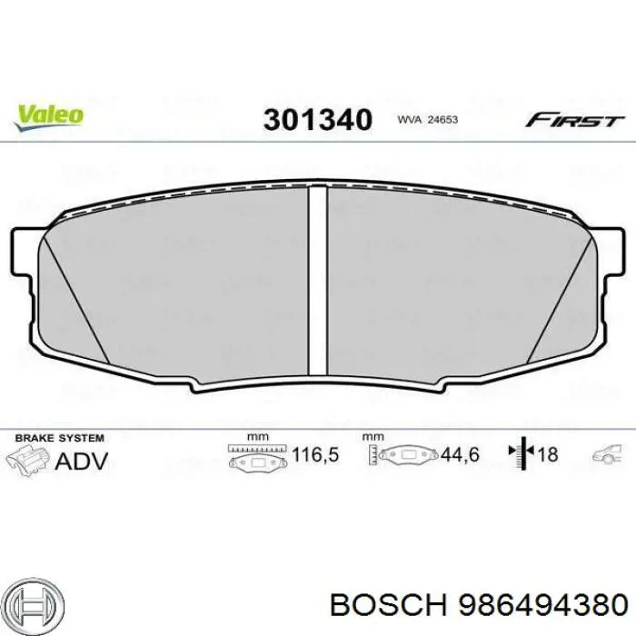 986494380 Bosch sapatas do freio traseiras de disco