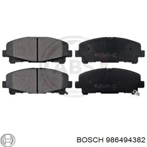 986494382 Bosch Колодки передние