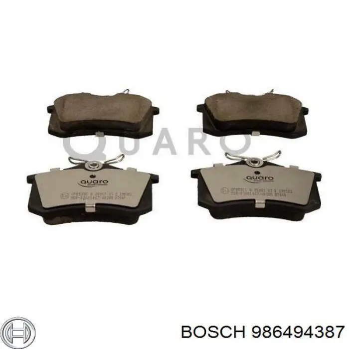 Задние тормозные колодки 986494387 Bosch