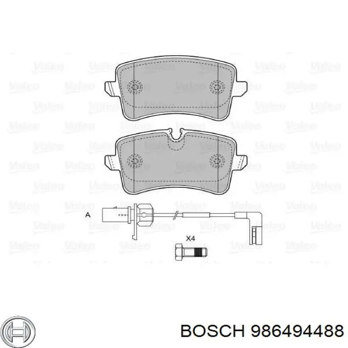 Купить 986494488 Bosch Колодки тормозные задние, дисковые