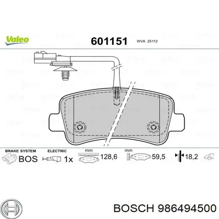 Колодки дисковые  Bosch 986494500 цена, от 27.25 USD