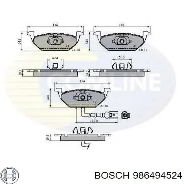 Купить 986494524 Bosch Колодки тормозные