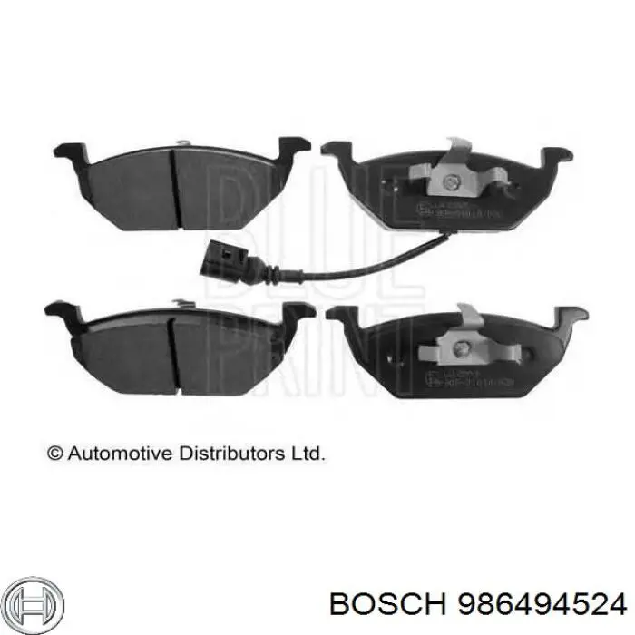 Передние тормозные колодки 986494524 Bosch