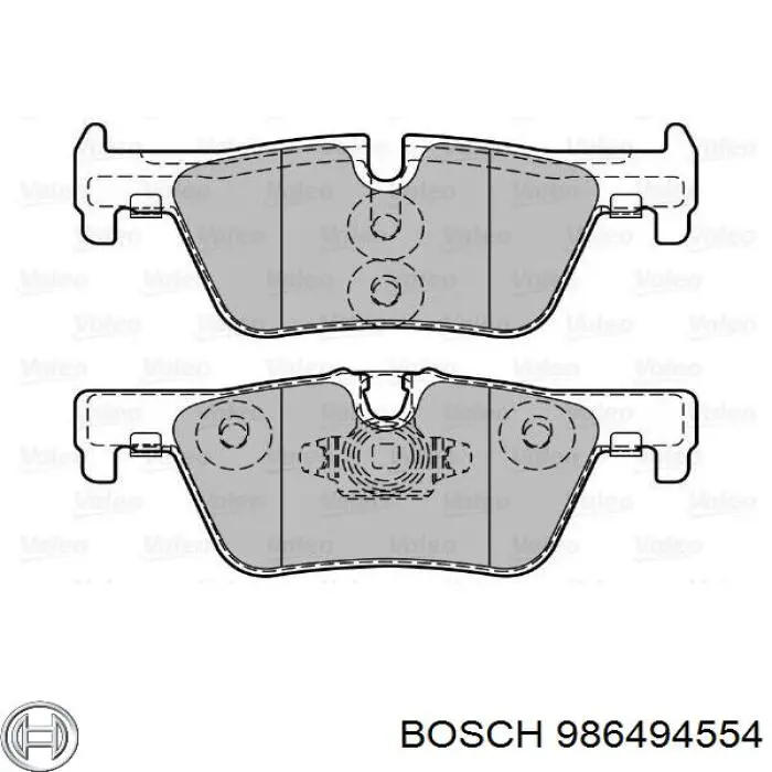 Задние тормозные колодки 986494554 Bosch