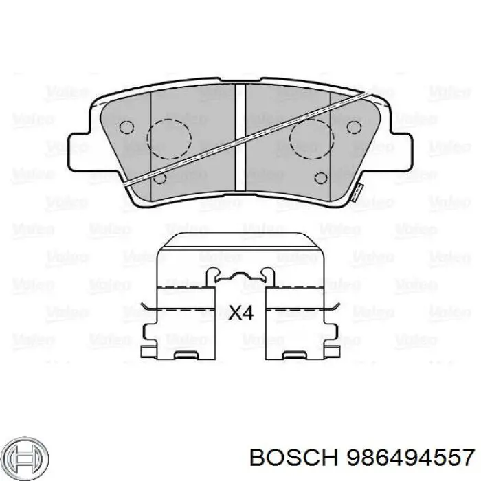 Задние тормозные колодки 986494557 Bosch