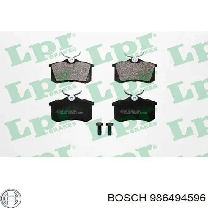 Купить 986494596 Bosch Колодки тормозные задние, дисковые