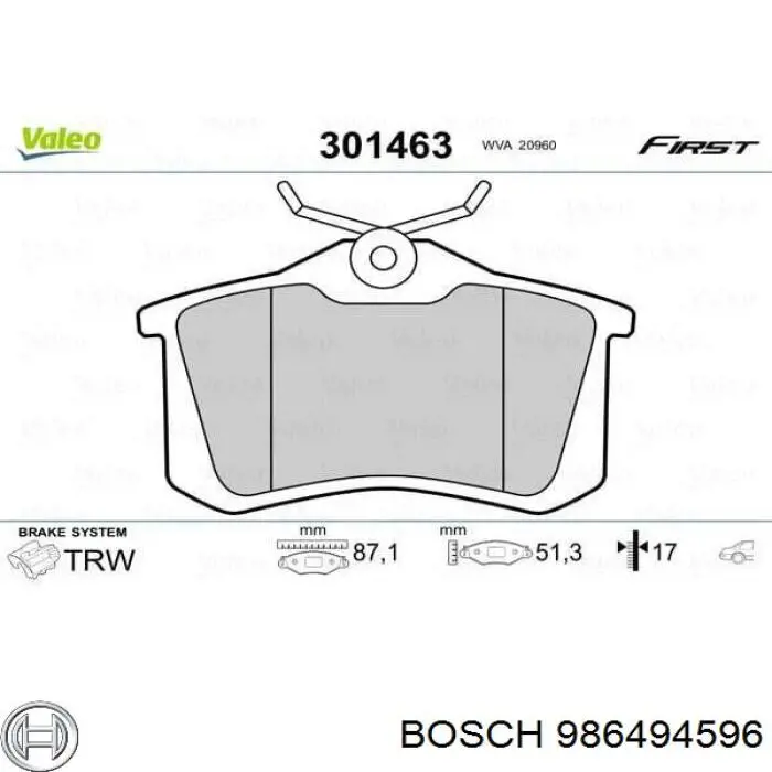 Колодки дисковые  Bosch 986494596 цена, от 18.30 USD