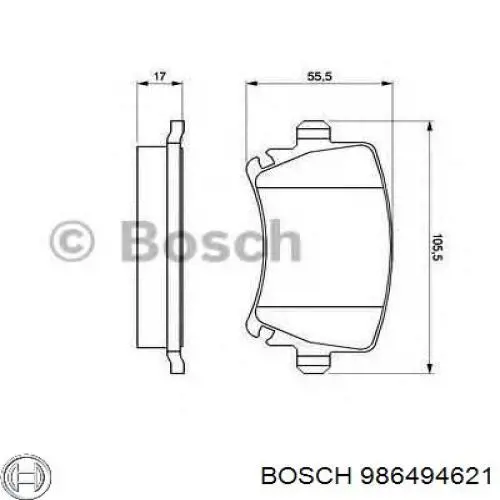 Задние тормозные колодки 986494621 Bosch