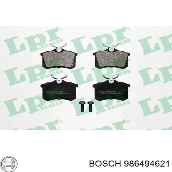 Задние дисковые колодки Bosch 986494621