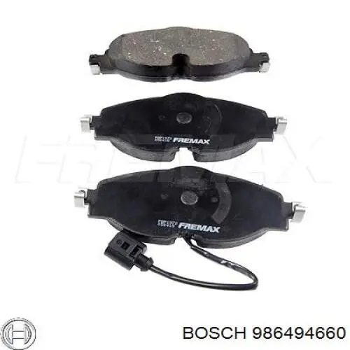 986494660 Bosch Колодки передние