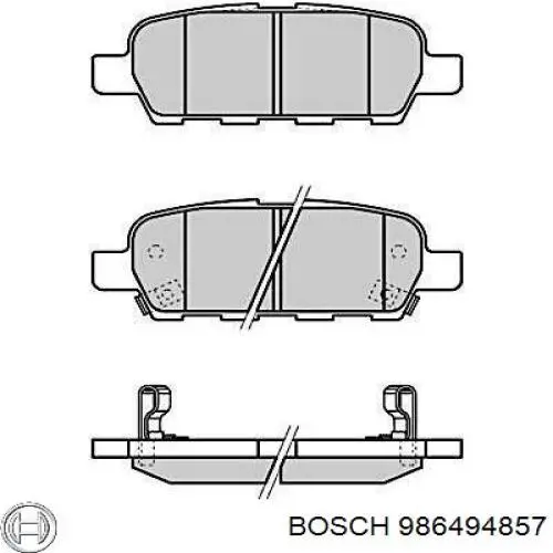 986494857 Bosch колодки тормозные задние дисковые