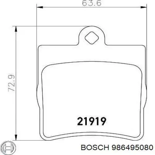 986495080 Bosch Колодки тормозные дисковые комплект