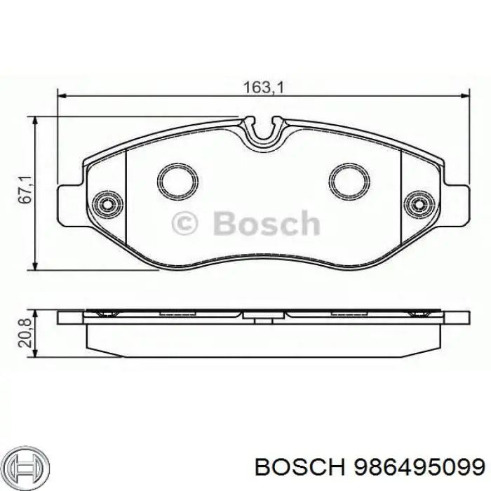 986495099 Bosch колодки тормозные задние дисковые