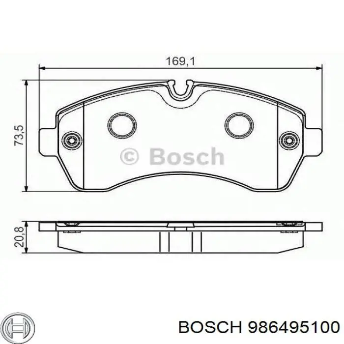 986495100 Bosch Колодки тормозные дисковые комплект